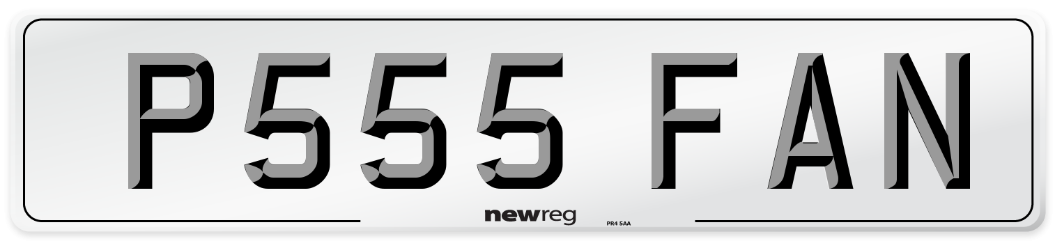 P555 FAN Number Plate from New Reg